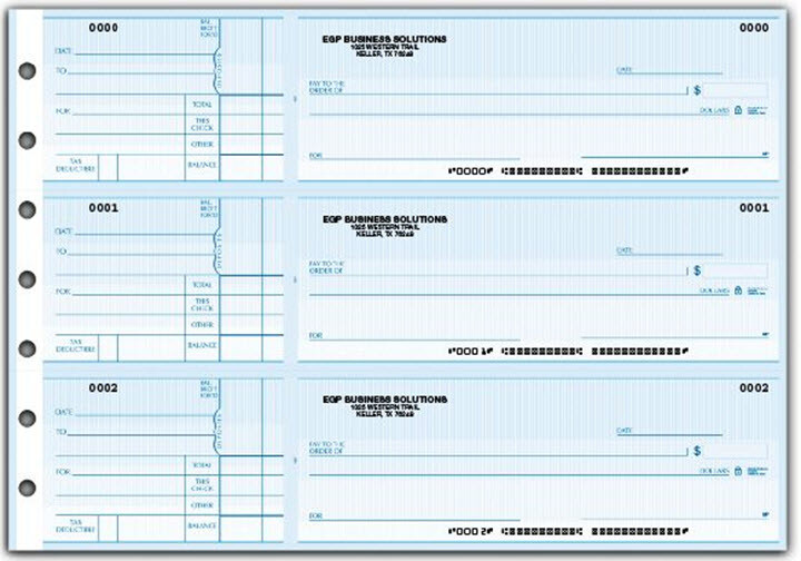 Manual Business Checks with Side Stub Logo Included 13 Styles/Colors ...