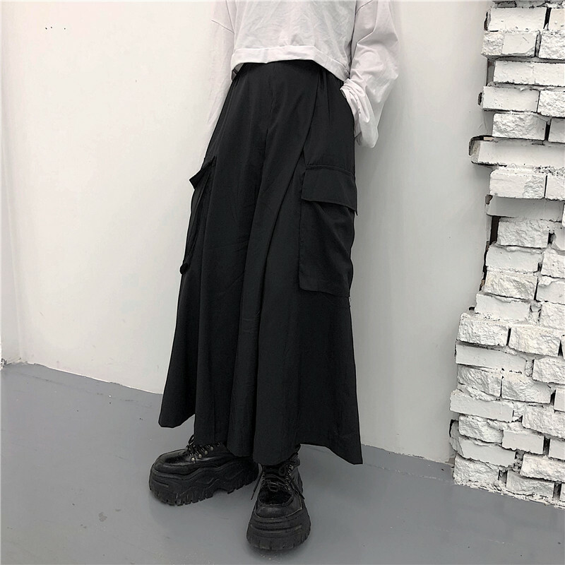 Japanese women's Harajuku Street big pocket wide-leg pants