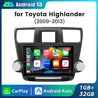 WIFI Carplay For 2008-2013 Toyota Highlander Android 13 Car Stereo Radio GPS Nav