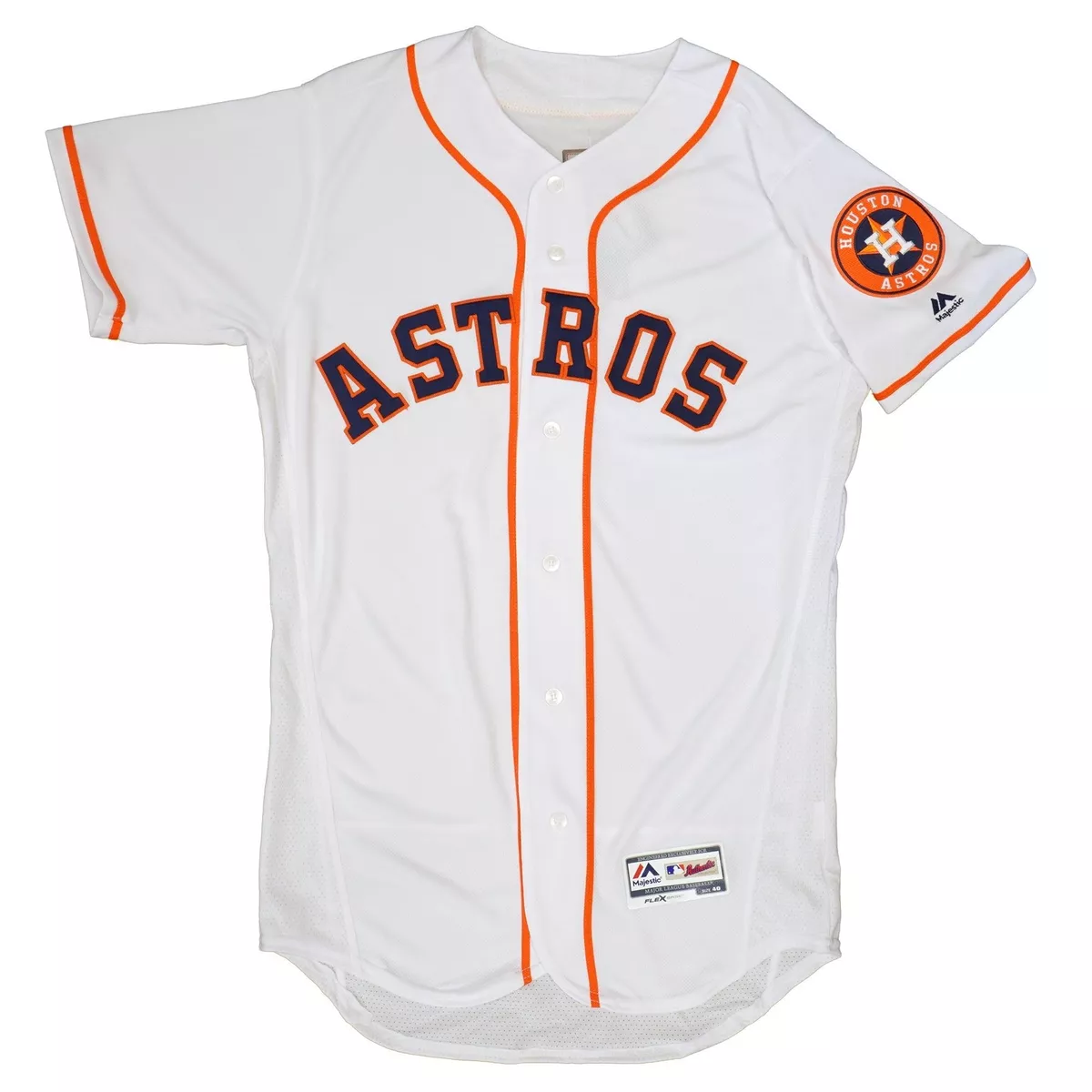 Houston Astros White Home Authentic Flex Base Jersey by Majestic