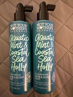 2x Not Your Mother's Aquatic Mint & Coastal Sea Holly Hair Scalp Spray Mist 8oz