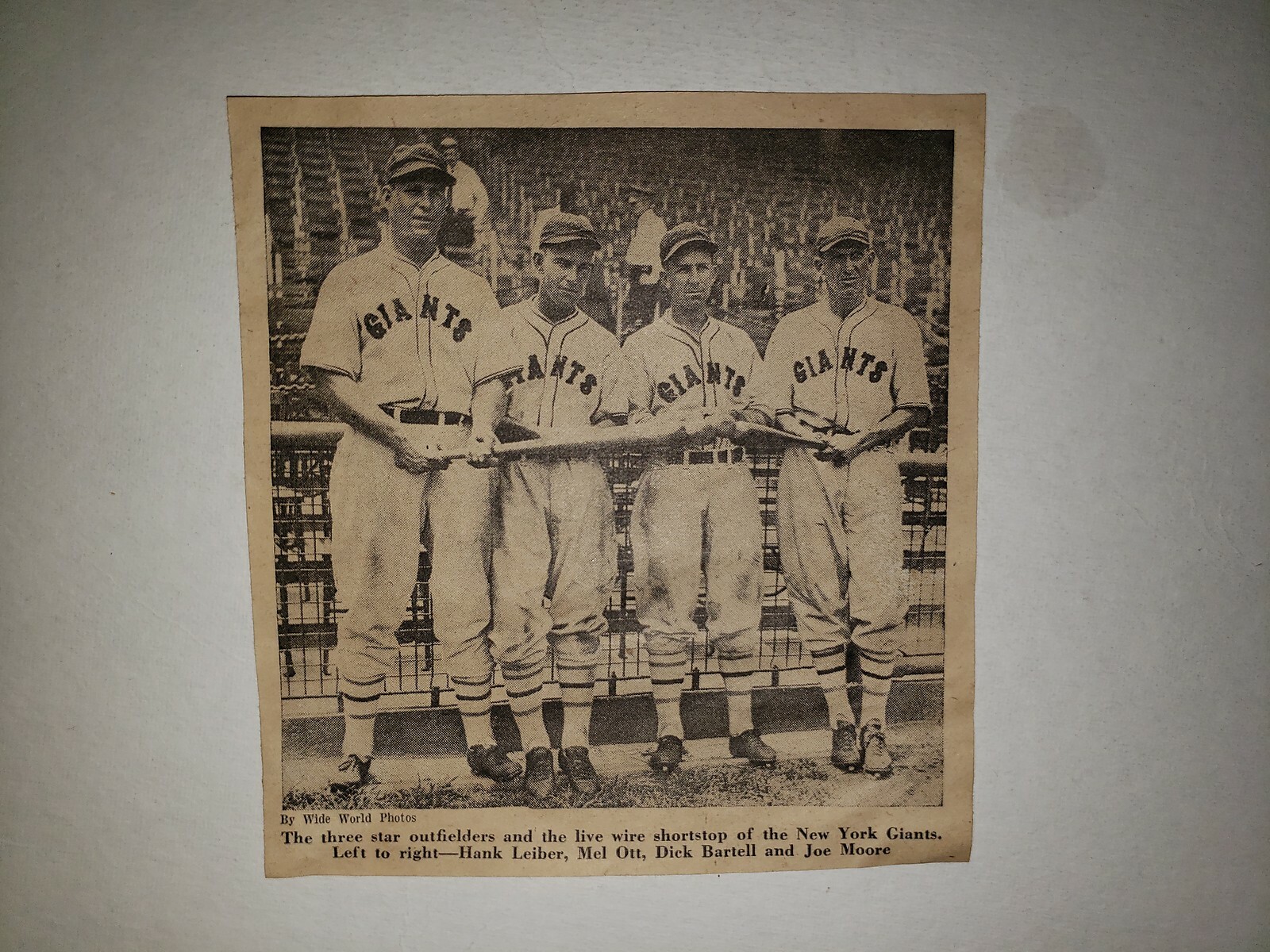 Giants 1934 Picture Hank Leiber Mel Ott Dick Bartell Joe Moore eBay