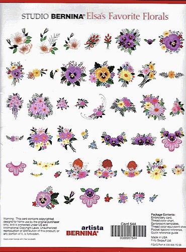 ELSA'S FAVORITE FLORALS #544 Embroidery Card - Artista 165 170 200 700 Deco 300 - Picture 2 of 15