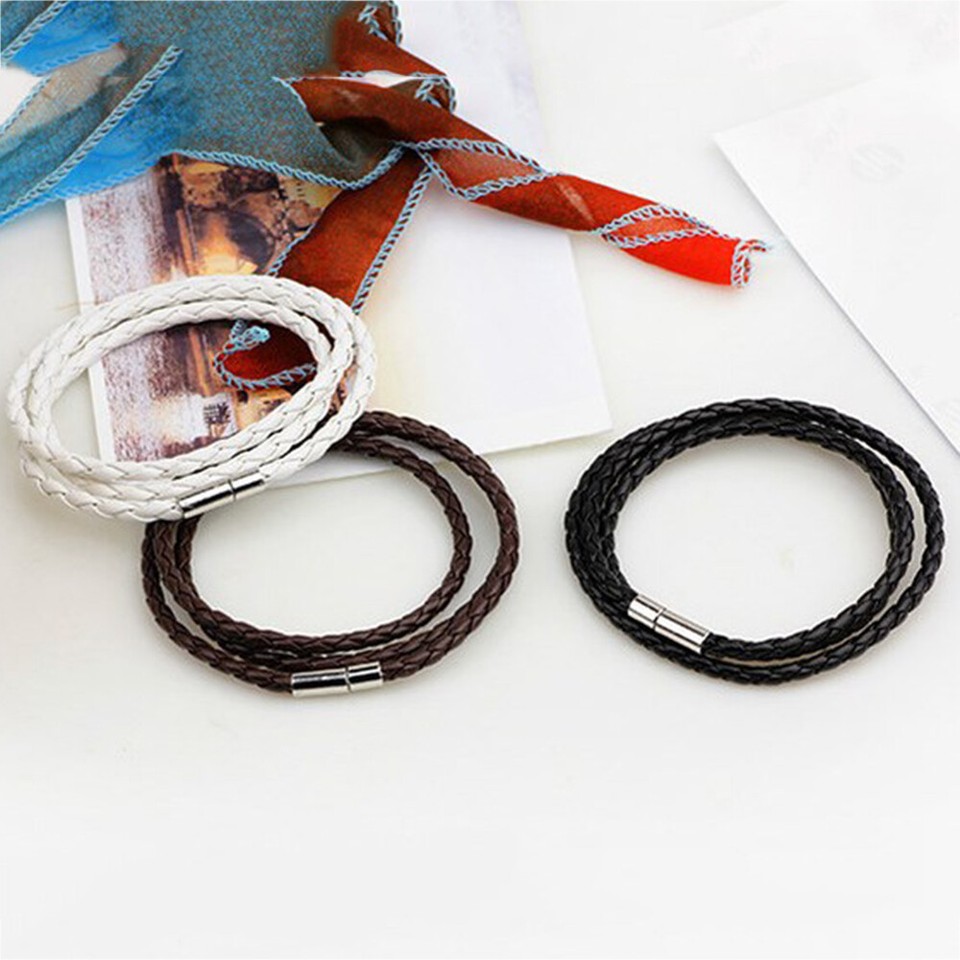 3Pcs/Set Multilayer Braided Faux Leather Bracelet Simple Bangle Jewelry Gift-in - Foto 10