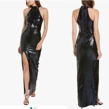 Likely Revolve black sequin halter Carrie formal gown size 14 prom wedding guest