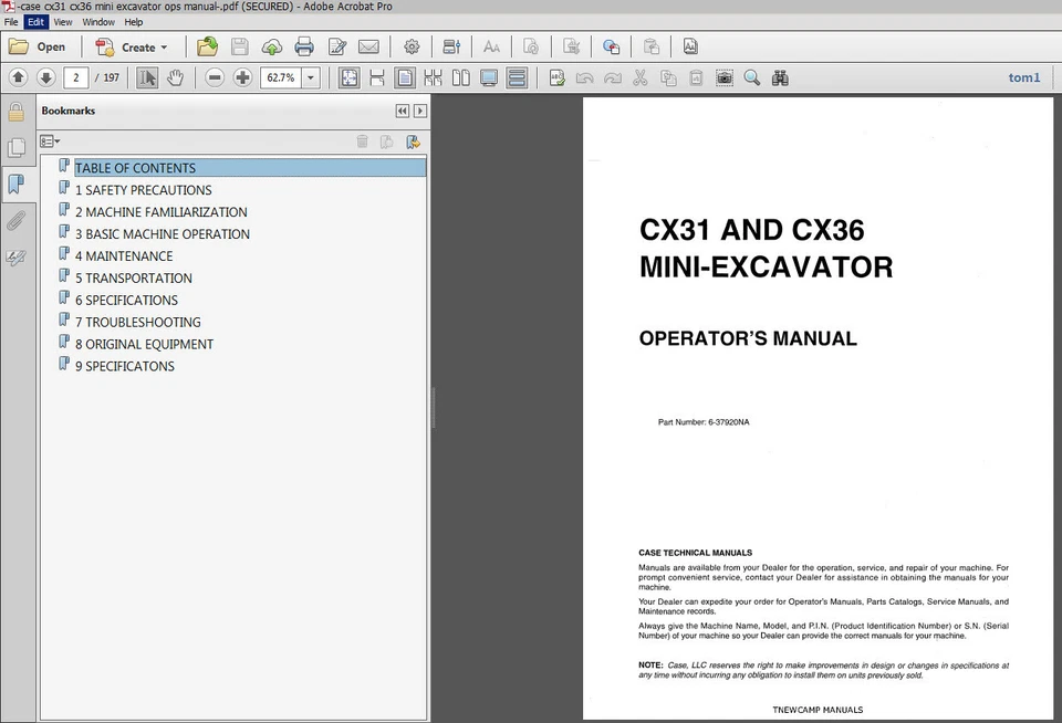 Case Cx31 Cx36 Mini Excavator Owner Operator Manual Computer PDF CD - Image 2 of 4