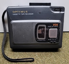 Optimus CTR-115 Voice-Activated Cassette Tape Recorder Pop Up Mic WORKS 