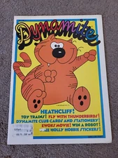 DYNAMITE MAGAZINE #125 HEATHCLIFF w/ HOLLY HOBBIE STICKERS & STATIONERY 1984 VTG