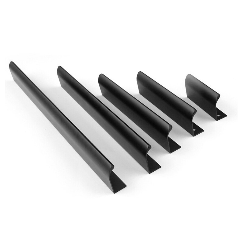 Modern Black Handles Kitchen Door Knobs Cupboard Wardrobe