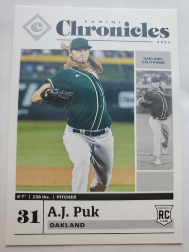 2020 Chronicles Baseball A.J. Puk Rookie Oakland Athletics