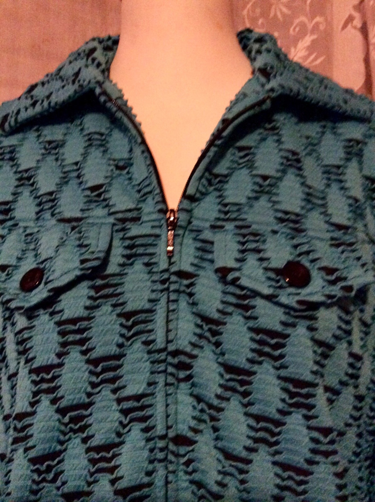 Rafael Jacket Zip Front Knit Easter Spring Blue T… - image 3