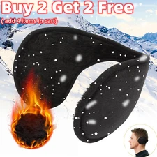Black Ear Muffs Fleece Earwarmer Winter Ear warmers Mens Womens Behind the Head