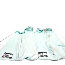 Halo SleepSack Newborn Sleeveless Mint Green Zip Up Cotton Lot of 2