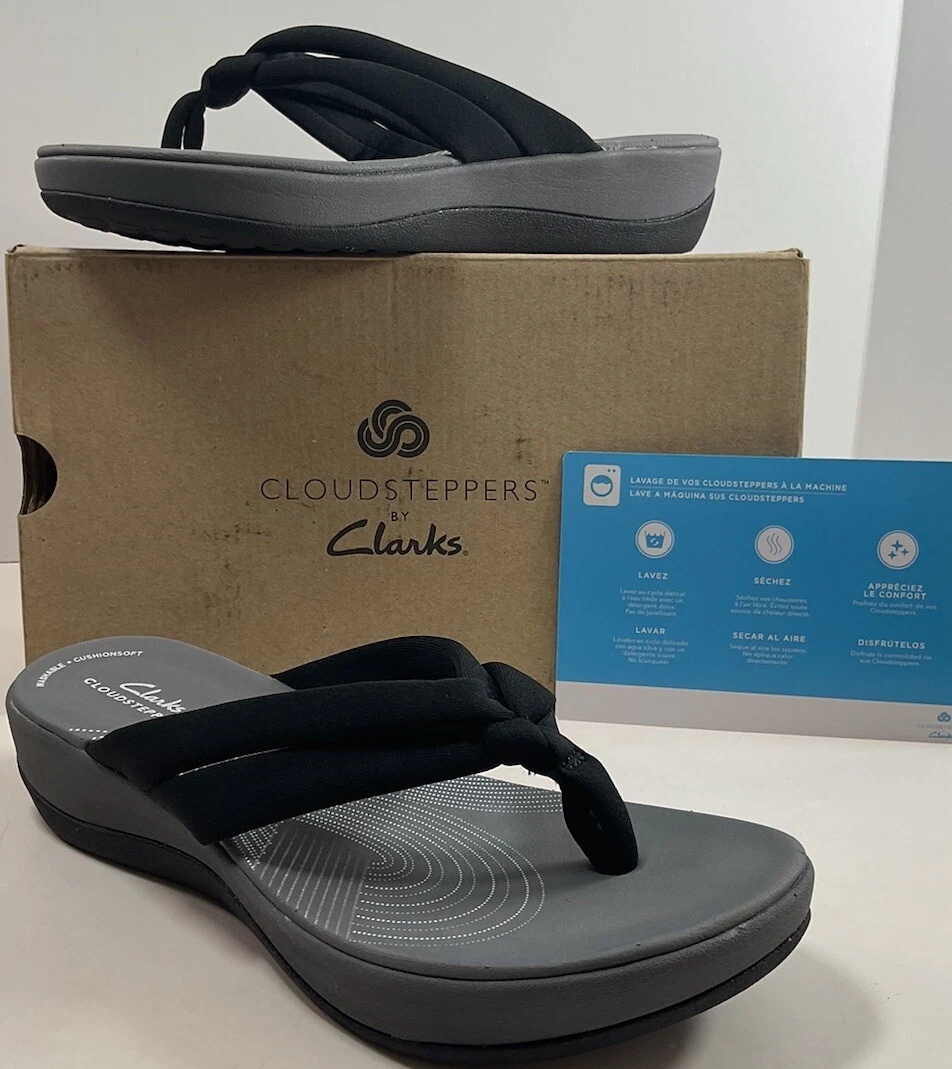 Infradito Cloudsteppers by Clarks Arla Kaylie tessuto nero infradito donna taglia 9