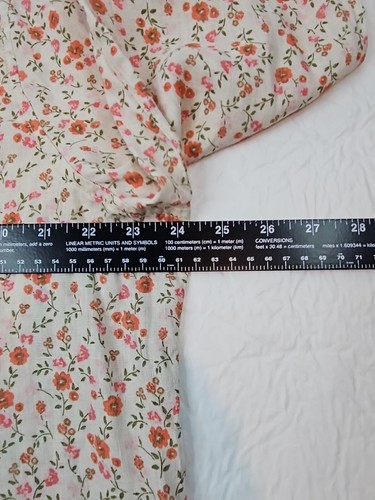 Cynthia Rowley Linen Top Women XL Floral Pink/Orange Cottagecore Button Prairie - Picture 11 of 14