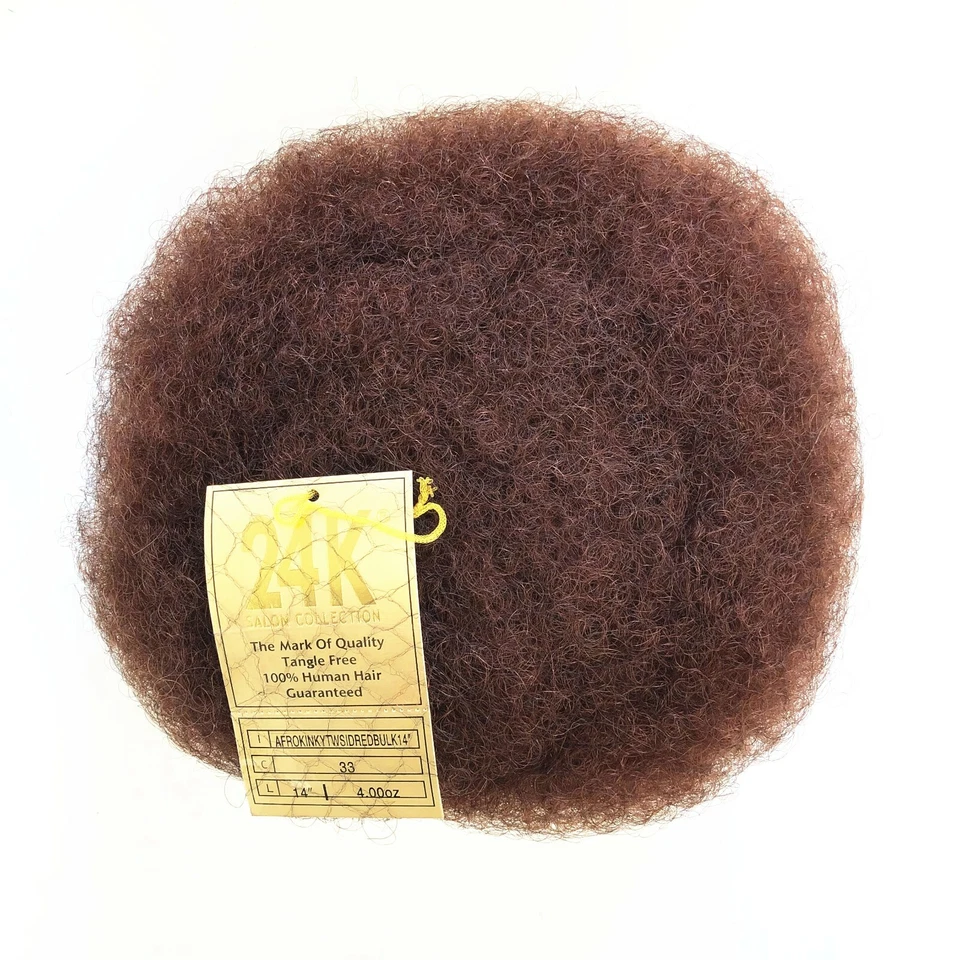 24K Afro Kinky Twist Dred Bulk 14'' & 20'' 100% Human Hair 4 oz. - Image 4 of 4