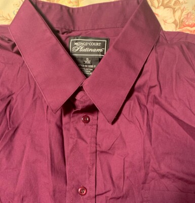 kings court dress shirts Kings Court Platinum 19 37/38 - Red Wine Colored 100% Cotton Dress Shirt  FrenchC