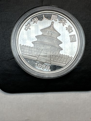 China 1989 Panda Silver Coin 1oz 10 Yuan in Capsule & Box Uncirculated - Picture 9 of 9