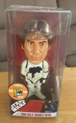NEW 2008 FUNKO STAR WARS HAN SOLO SDCC EXCLUSIVE BOBBLE HEAD NIB