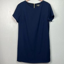 Lulus Navy Blue Short Sleeve Shift Mini Dress Small