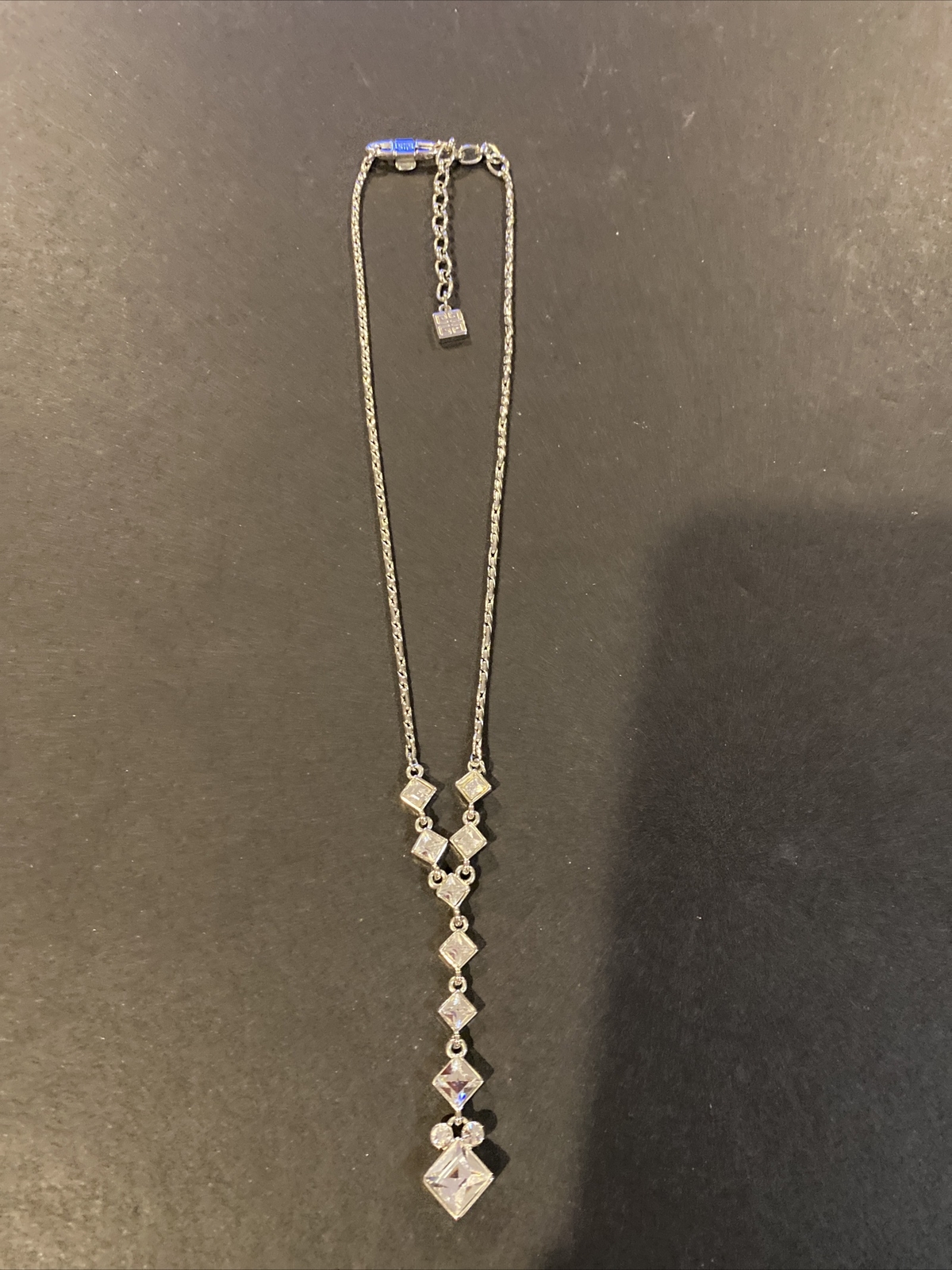 Authentic Givenchy Silver Tone Clear Crystal Neck… - image 2