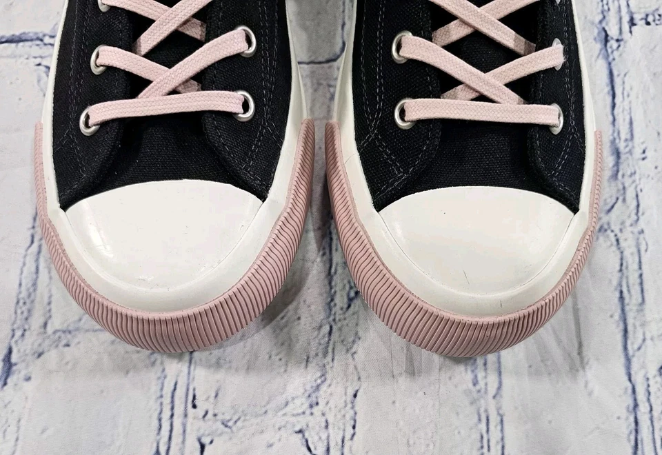 PF Flyers HOMBRE 6 MUJER 7.5 Zapatos Zapatillas altas Altas Negro Lona Skate Grunge Foto 4 de 4