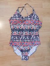 XL One Piece Swimsuit - Multi Color - Built in Bra Removable Pads - Adj. Straps