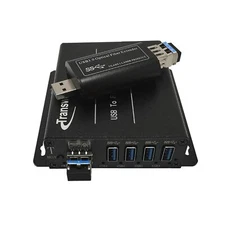 USB 3.0 Hub Fiber Optic Extender to Max 250 Meters with 10 Gbps SFP Module, U...