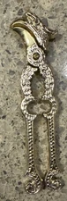 Vintage Ornate Metal Eagle Bird Head Handheld Nutcracker