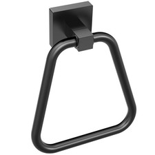 Square Base Hand Towel Ring Stainless Steel Matte Black Wall Mount Hanger