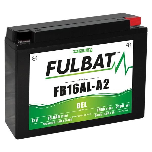 Batterie moto GEL FB16AL-A2 GEL /YB16AL-A2 FULBAT SLA Etanche 16,8AH 210 AMPS - Photo 1/2