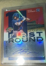 2024 Panini Prospect First Round Red /75  Carson Benge Auto Autograph Mets