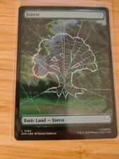 MTG Forest (FOIL Full Art) 0193 Spider-Man M/NM Free UK P&P