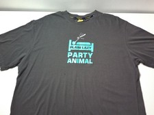 Plain Lazy Party Animal T-Shirt XXL Grey Graphic Tee Funny Slogan 100% Cotton
