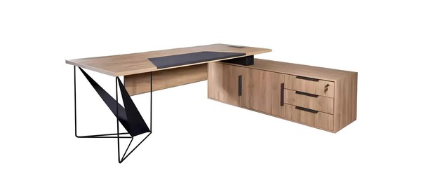 Design Eckschreibtisch BüRo Einrichtung Chef Zimmer MöBel Braun-image