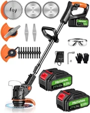 Electric Weed Wacker Cordless, 21V Weed Cordless Eater Battery Powered, with 2 *
