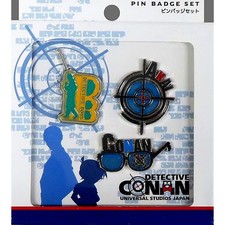 Conan Edogawa & Shuichi Akai & Badge Detective Conan Pin Badge Univer Japan C542