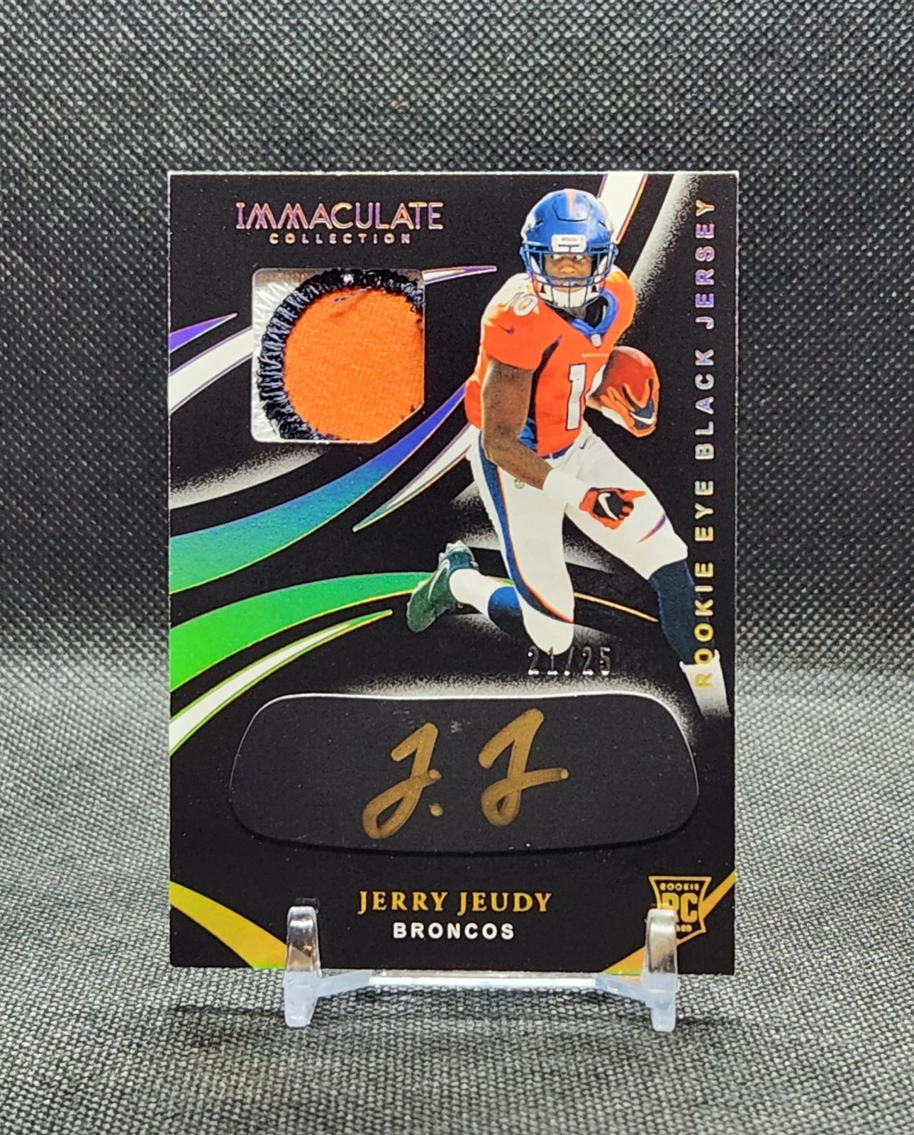 Jerry Jeudy Panini Immaculate Collection Rookie Eye Black Jersey Autographs #REB13 Gold