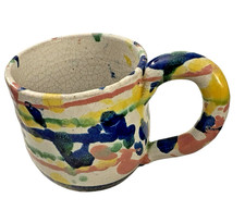 Vintage Celia Cole Pottery Sanford NC Colorful Stripe Mug 1994 "Have a Nice Day"