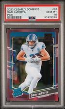 2023 PANINI CLEARLY DONRUSS PINK #81 SAM LAPORTA 4/10 PSA 10