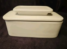 Butter Bell 1/4 Lb Stick 2 Pc White Ceramic Talisman Designs EUC