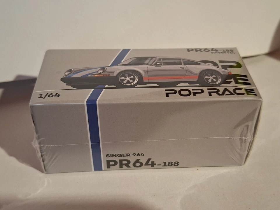Pop Race 1/64 Porsche Singer 964 Silver/Blue (CP14) - Photo 3/3