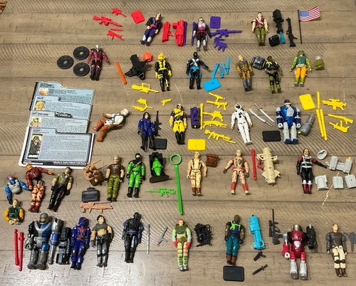 Vintage Hasbro GI Joe 1990’s 3 3/4 Cobra Figure LOT of 28  and ACCESSORIES HUGE