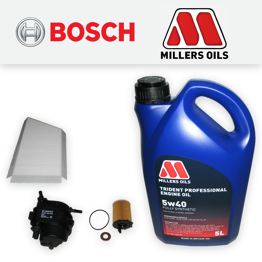 SERVICE KIT PEUGEOT 206 1.4 HDI 8V OIL FUEL CABIN FILTERS +5w40 FS OIL 2002-2007