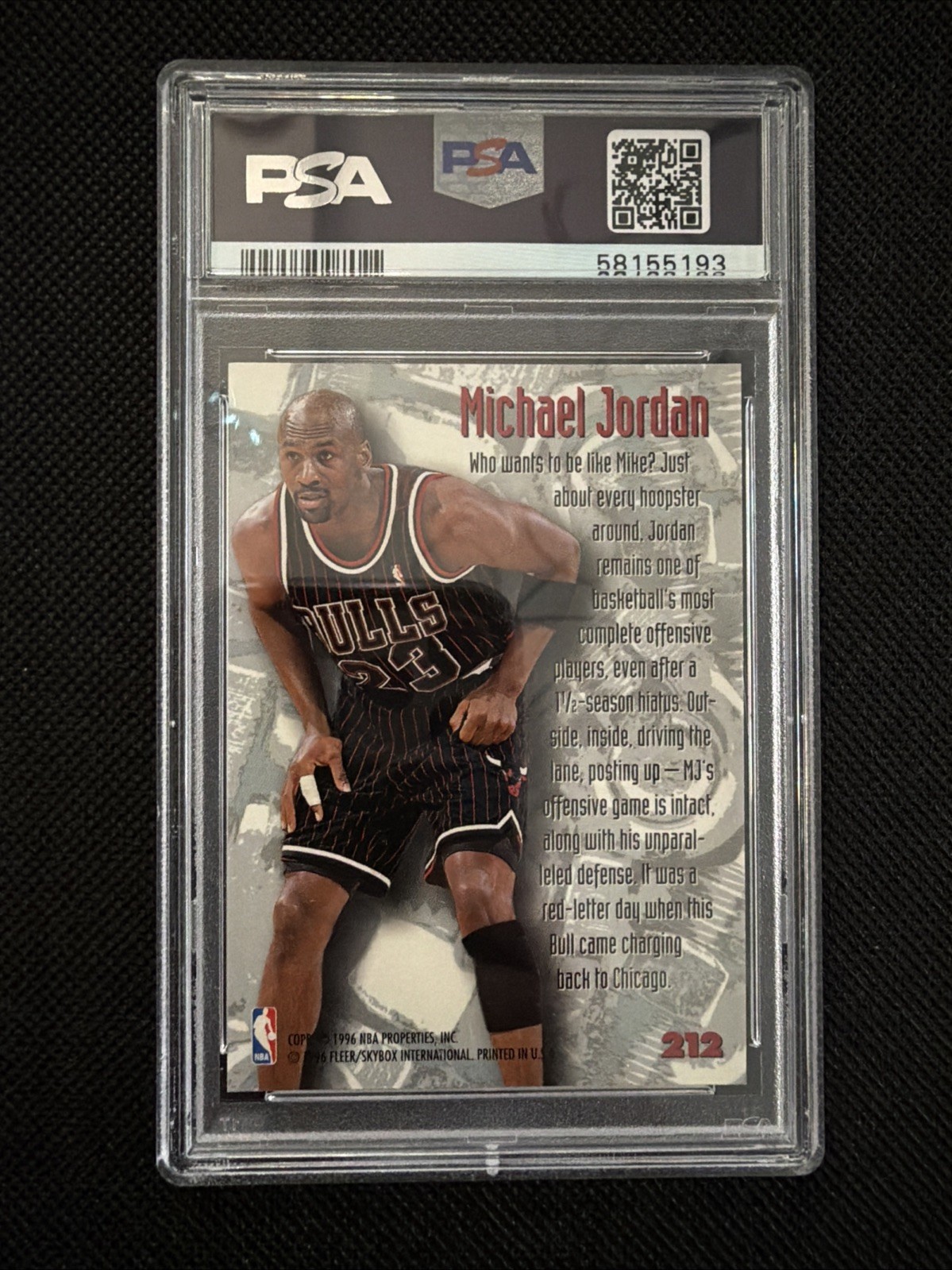Michael Jordan 1995 Metal Nuts & Bolts #212 - PSA 6 - Nice Clean Slab view 10