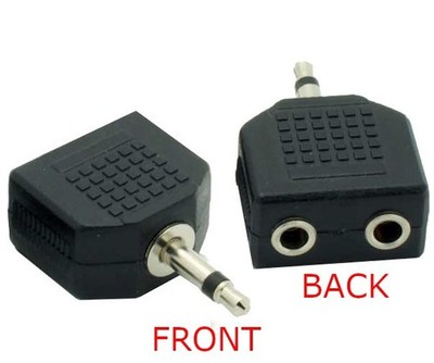 3.5mm Mono Y Splitter Audio Adapter - 1/8'' Male Plug to (2) Dual Female Jacks