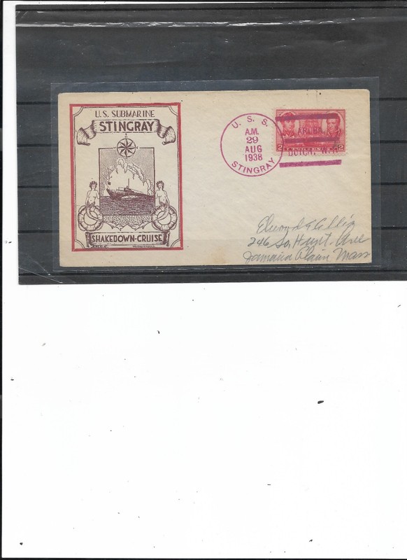 1938  Naval Cover, USS Stingray (SS-186)  Shakedown Cruise, Aruba Cancel