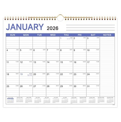 2026 Wall Calendar from Jan. 2026 to Dec. 2026, 12 Month Calendars 2026
