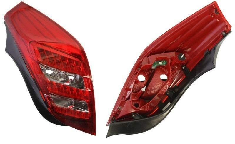 Feu arrière droite et gauche pour Peugeot 508 I berline 4 portes de 2010 à 2014 rouge