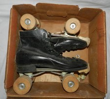 Vintage Pair of J.C. Higgins Rink Roller Skates - Wood Wheels - Sears, Roebuck